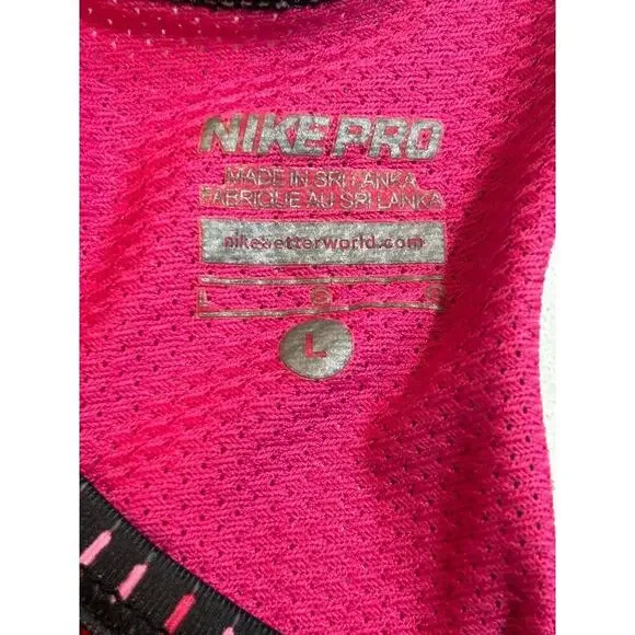 Nike Pink and Black Sports Bra - Women's Size Large - Picture 3 of 5
